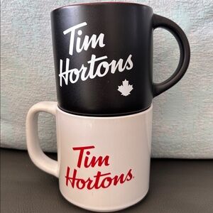 TWO Tim Hortons ceramic coffee mugs
